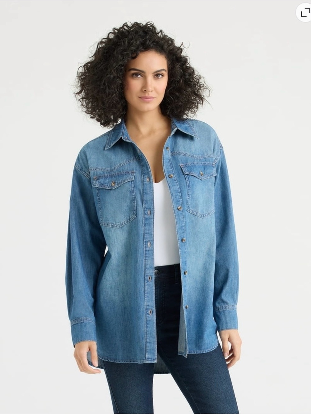 sofia by sofia vergara Light Blue Denim Button-Up Shirt